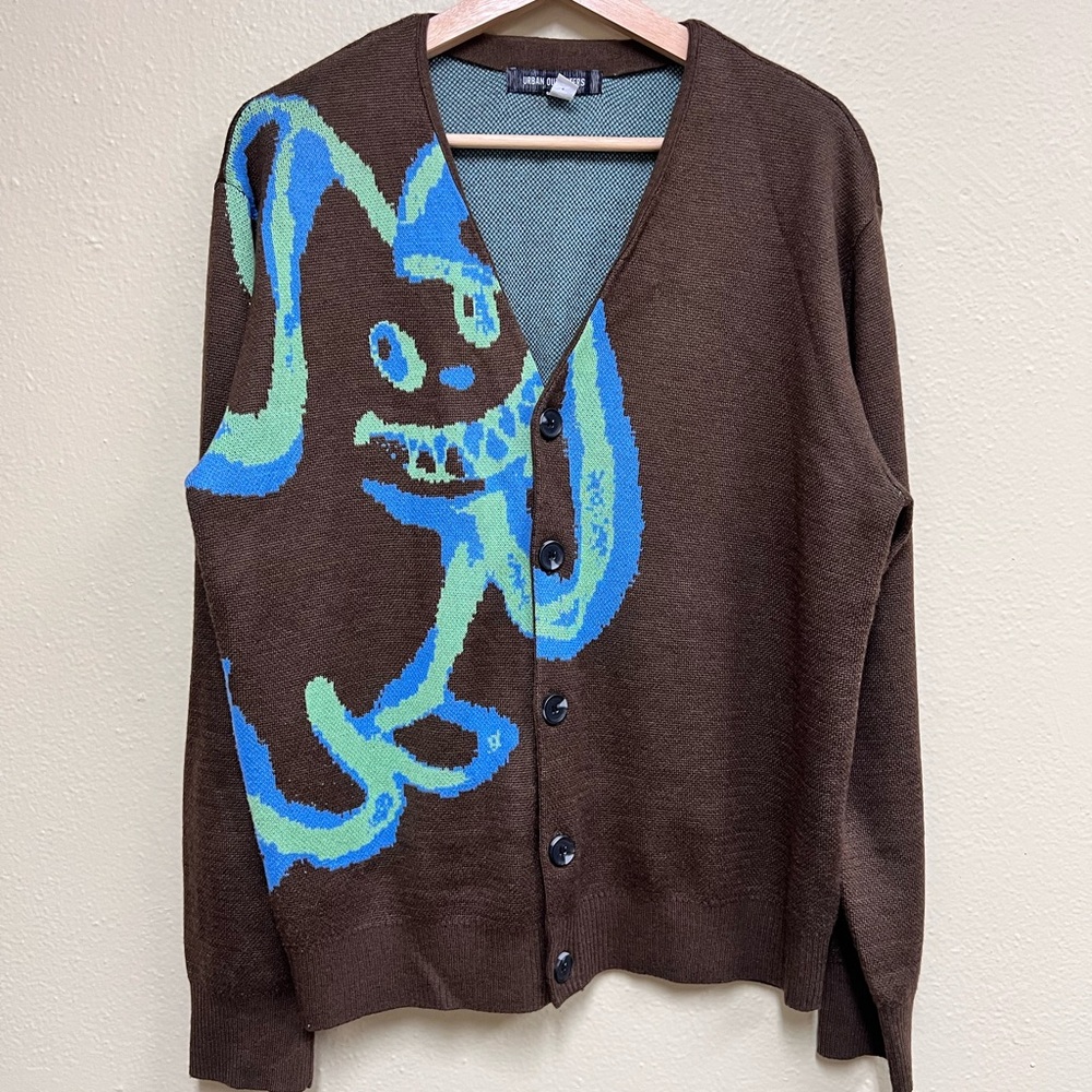Urban Outfitters Brown and Blue Cardigan Sweater